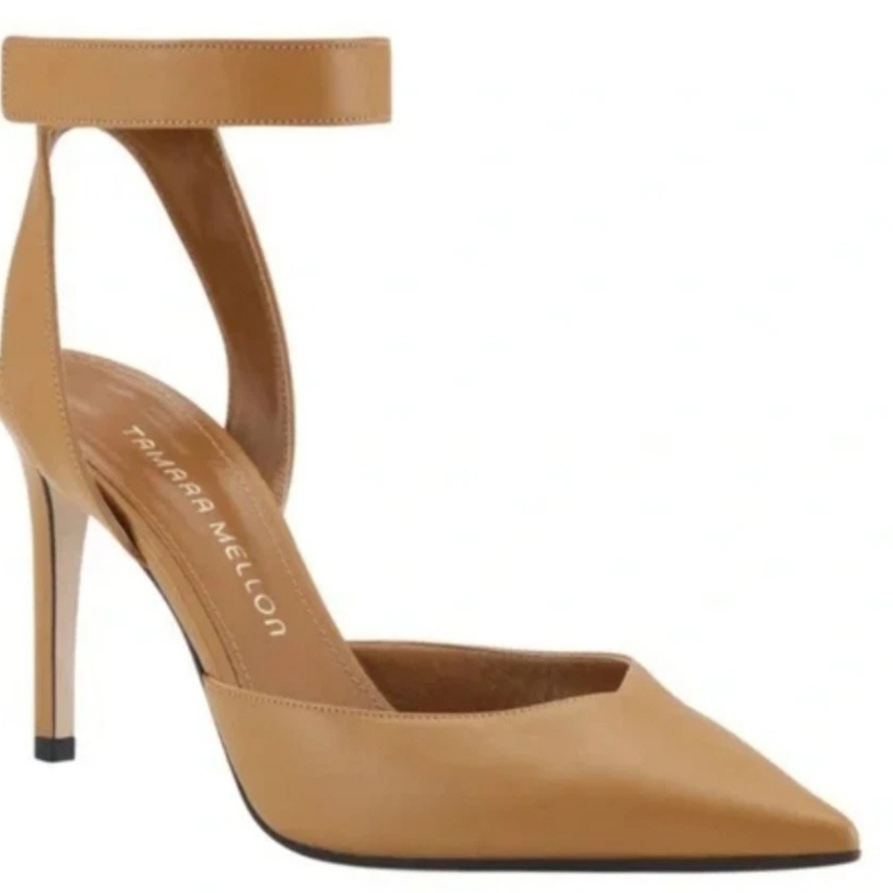 Tamara Mellon Camel Ankle Strap Heels